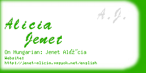 alicia jenet business card